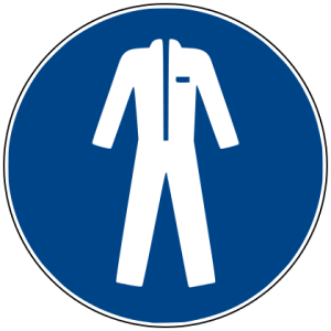 Beskyttelsesdragt – Påbudsskilt