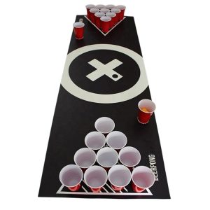 Beer Pong spillemåtte m. bolde og glas
