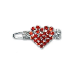 “Red Heart” Hårclips med Rhinsten